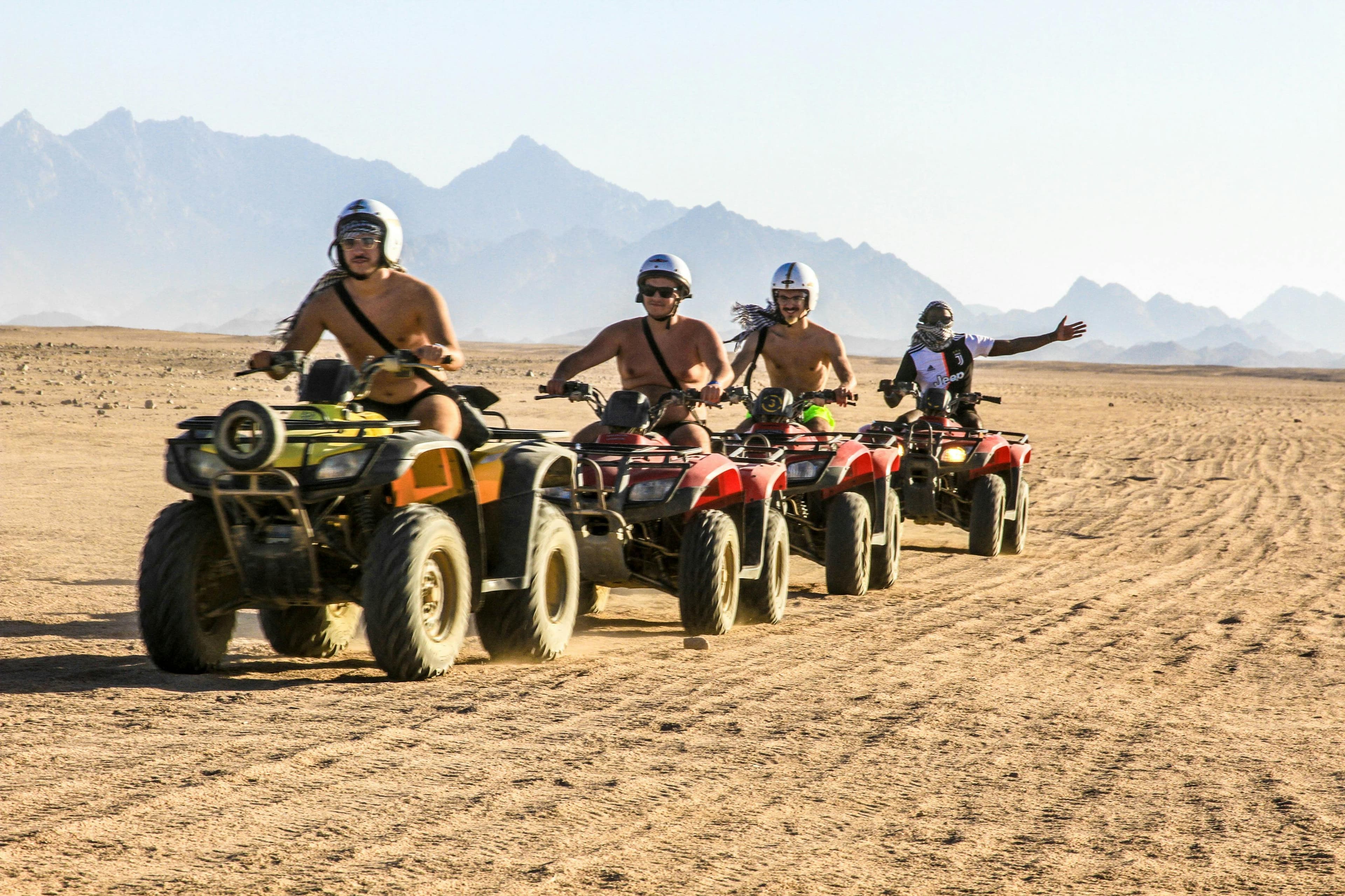 Hurghada: Guided Desert Safari + ATV, Buggy Car & Camel Ride + Dinner + Transfer