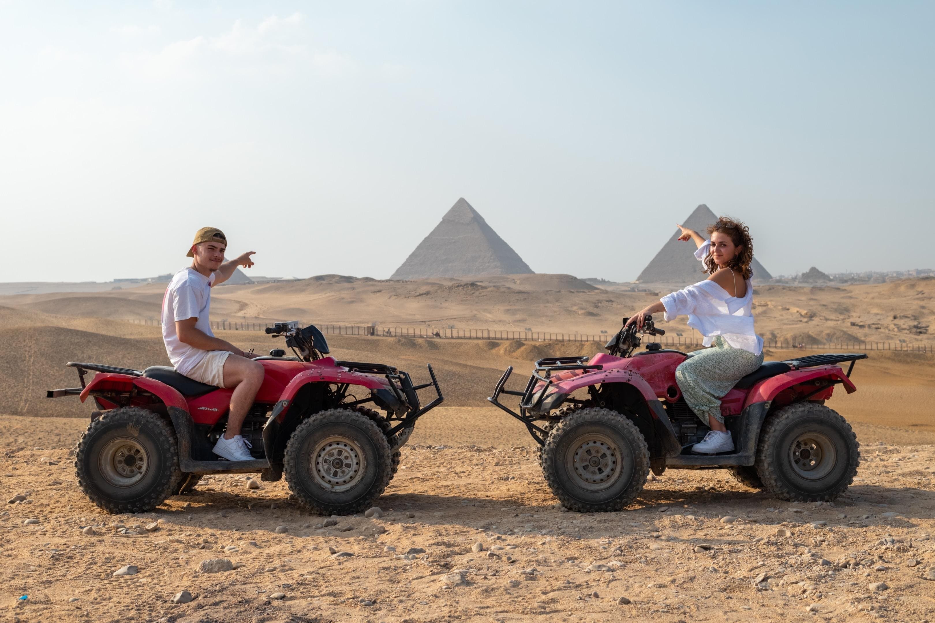 Day Tour of Giza Pyramids with Camel Ride and ATV Quad Bike