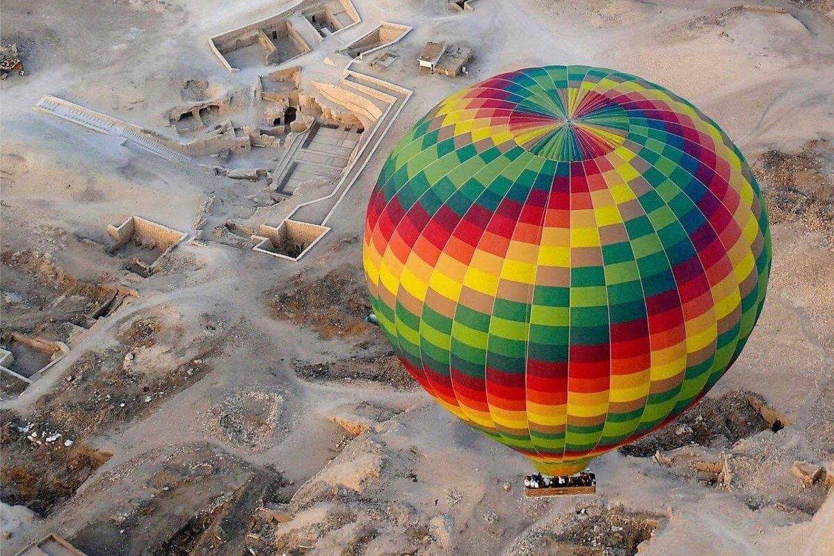 Sunrise Hot Air Balloon Over the Historical sites in Luxor