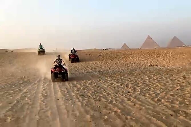 Quad Biking (ATV) at Giza pyramids Desert with Sunset Option