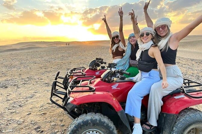 ATV Quad Bike Or Camel Ride At Giza Pyramids Sahara Desert Sunset