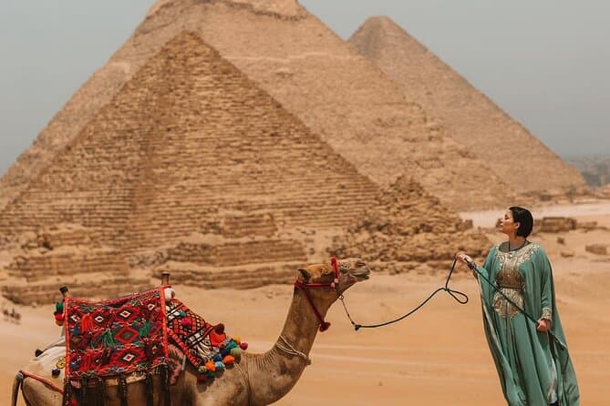 Giza Pyramids Sphinx Camel Ride Lunch with Camera Photographer