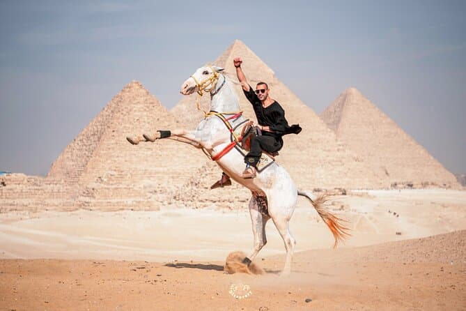 Giza Pyramids Photo Tour with Jumping Horse, Camel & Local Crafts