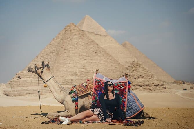 Giza pyramids, Sphinx,lunch and camel ride from Cairo/Giza hotels
