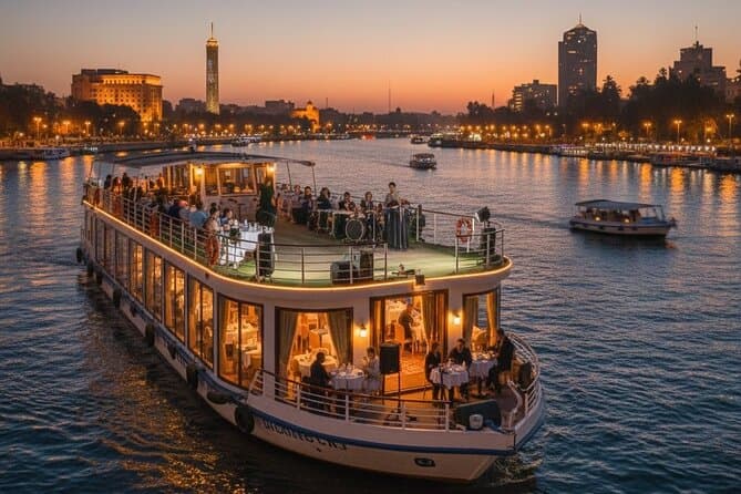 Luxury Cairo Nile Dinner Cruise with Live Shows & Private Pickup