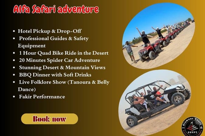 Alfa Safari adventure: Quad and Spider car with Dinner & Show