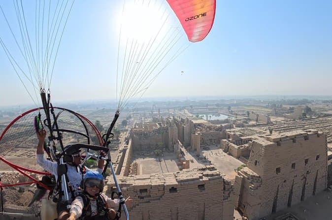 Paramotor Tandem Flight Over Luxor with Pick Up