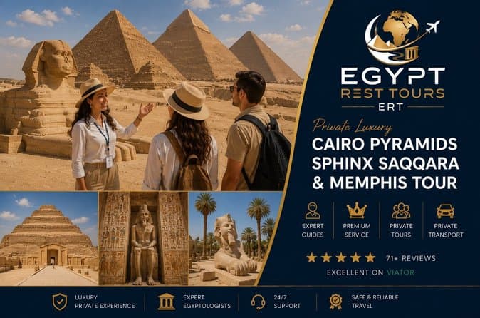 Private Luxury Cairo Pyramids Sphinx Saqqara & Memphis Tour