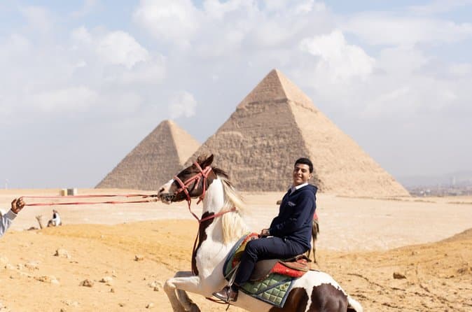 Pyramids of Giza Jumping Horse Photoshoot