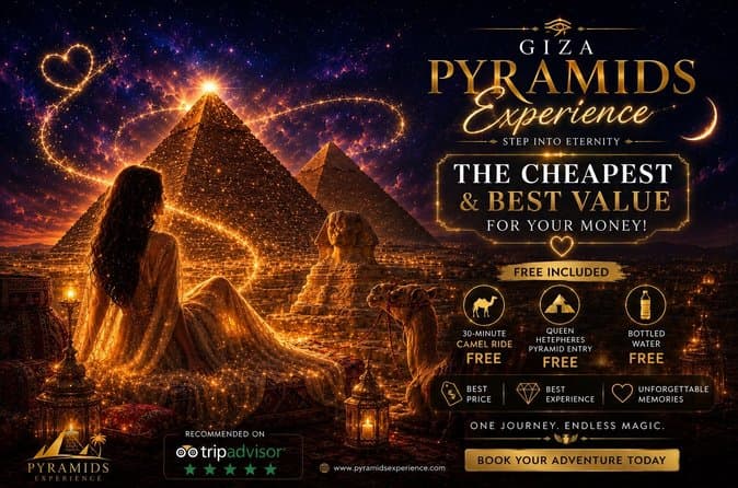 Lowest Price Giza Pyramids, Sphinx, Free Camel & Inside Pyramid