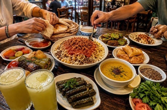 جولة طعام الشارع النباتي الأصيل في القاهرة مع وجبة كاملة