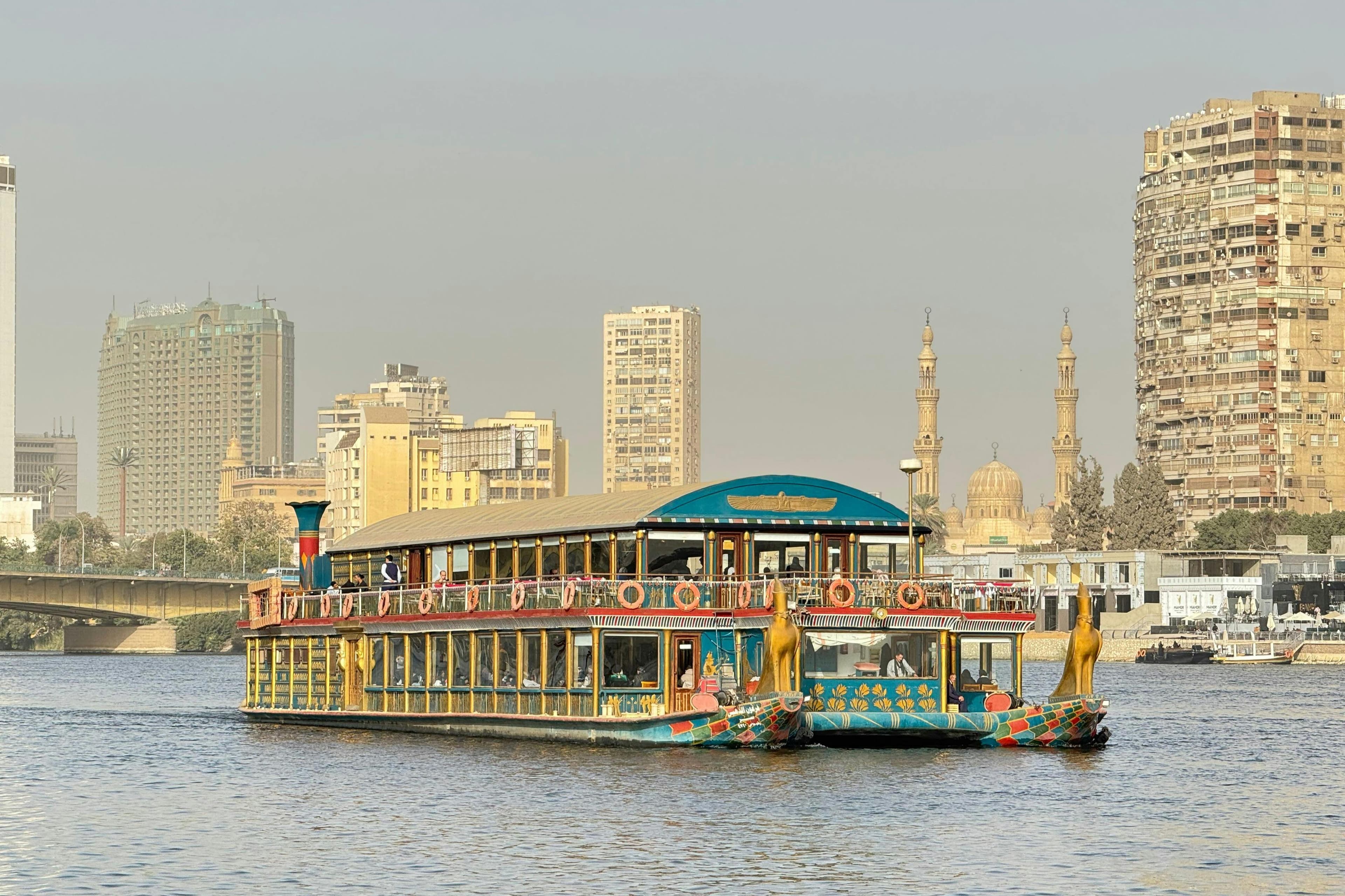 Cairo: Nile Pharaohs Dinner Cruise + Optional Transfer & Drinks