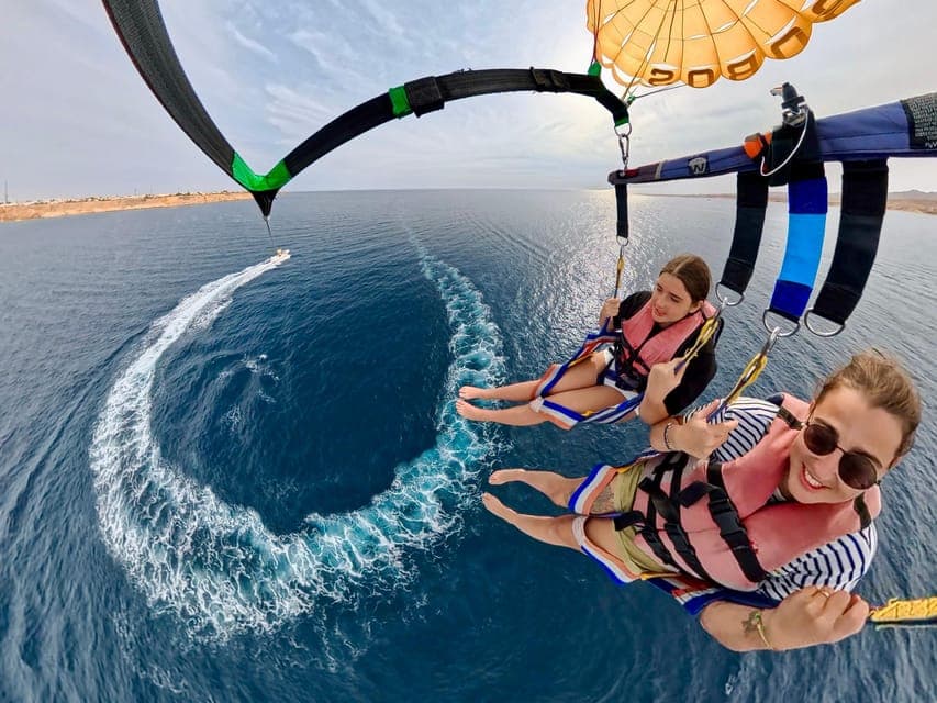 Sharm El Sheikh: Red Sea Parasail, Glass Boat & Tube Combo