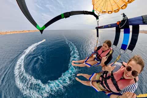 Sharm El Sheikh: Red Sea Parasail, Glass Boat & Tube Combo