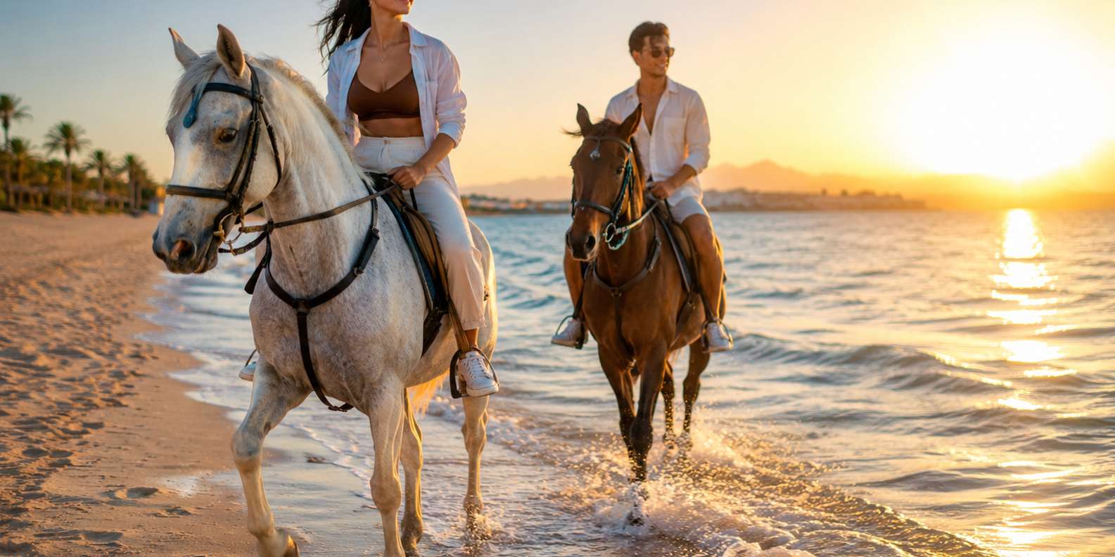 Red Sea : Horse Riding Beach and Desert Tour With Transfer