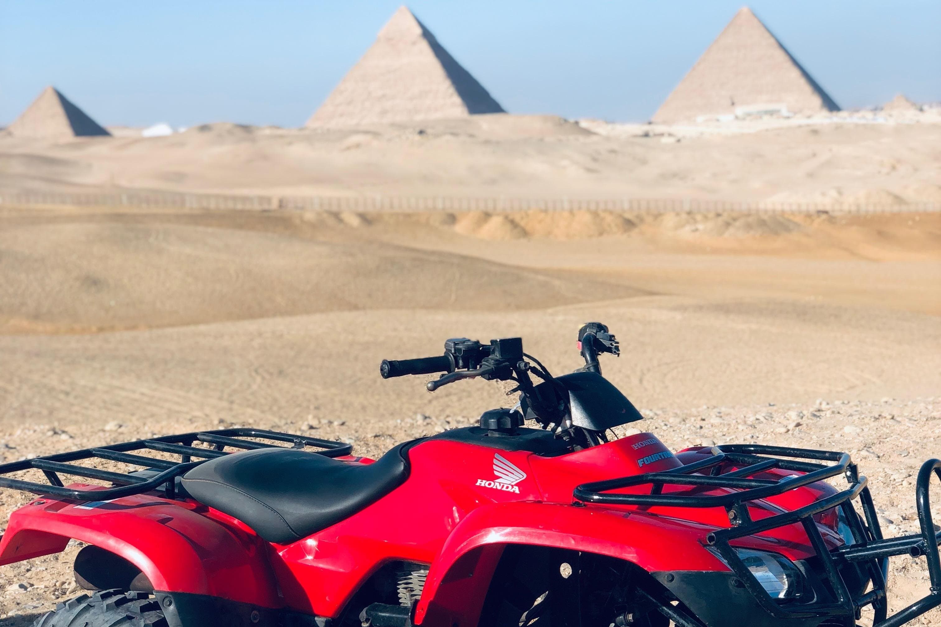 Quad Bike ATV Tours in Desert of Giza Pyramids with Egyptian Tea