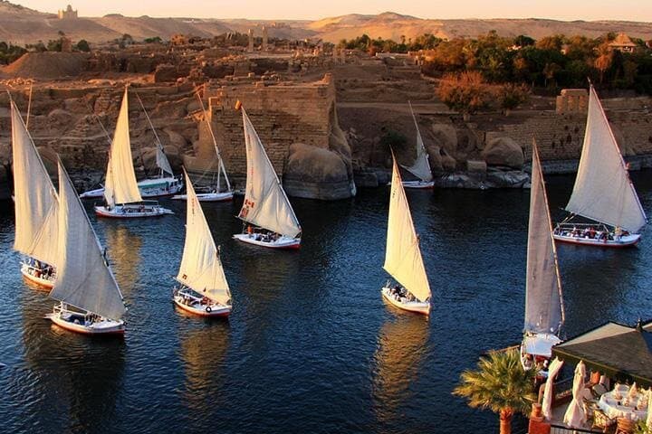 Private Felucca Sailing boat On The Nile of Aswan