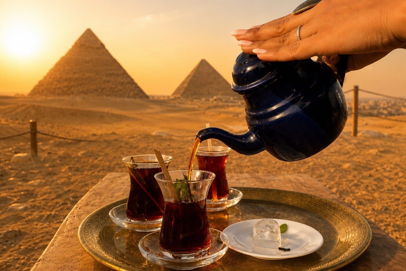 Private Giza Pyramids Tour with Breakfast at 9 Pyramids Lounge