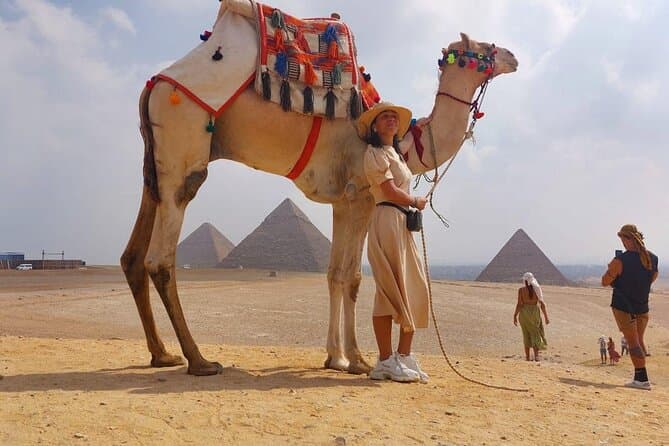 8Hours Tour Giza Pyramids,Egyptian Museum,Bazaar,Lunch&Camel Ride