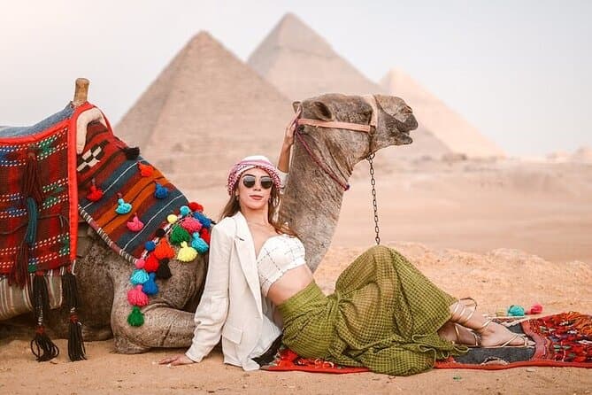 Giza Pyramids Photoshoot with Jumping Horse And Camel From Cairo