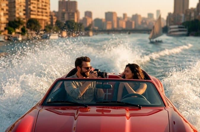 Cairo Private Nile Jet Car Ride with Sunset and Night Options