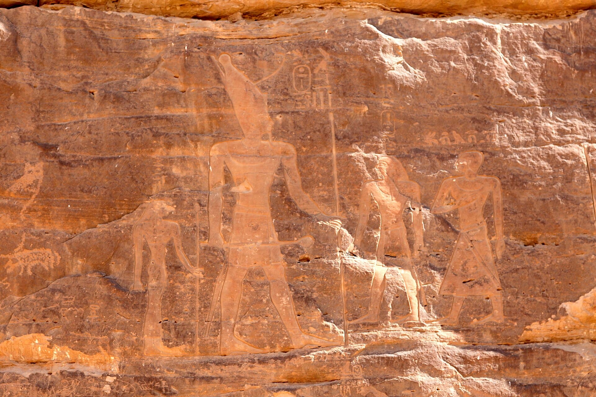The Mentuhotep II rock relief panel at Wadi Shatt el-Rigal