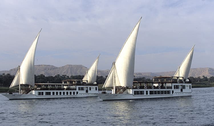 El Hanem, a Nile dahabiya, operated by Oriental Nile Cruises