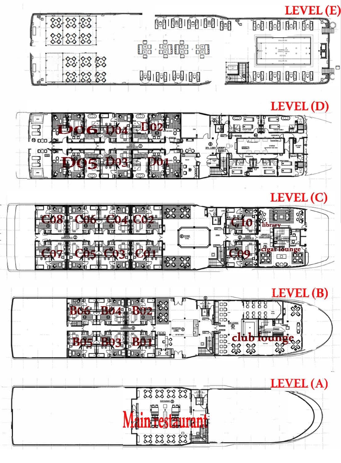 The Oberoi Philae, Luxury Nile Cruiser deck plan