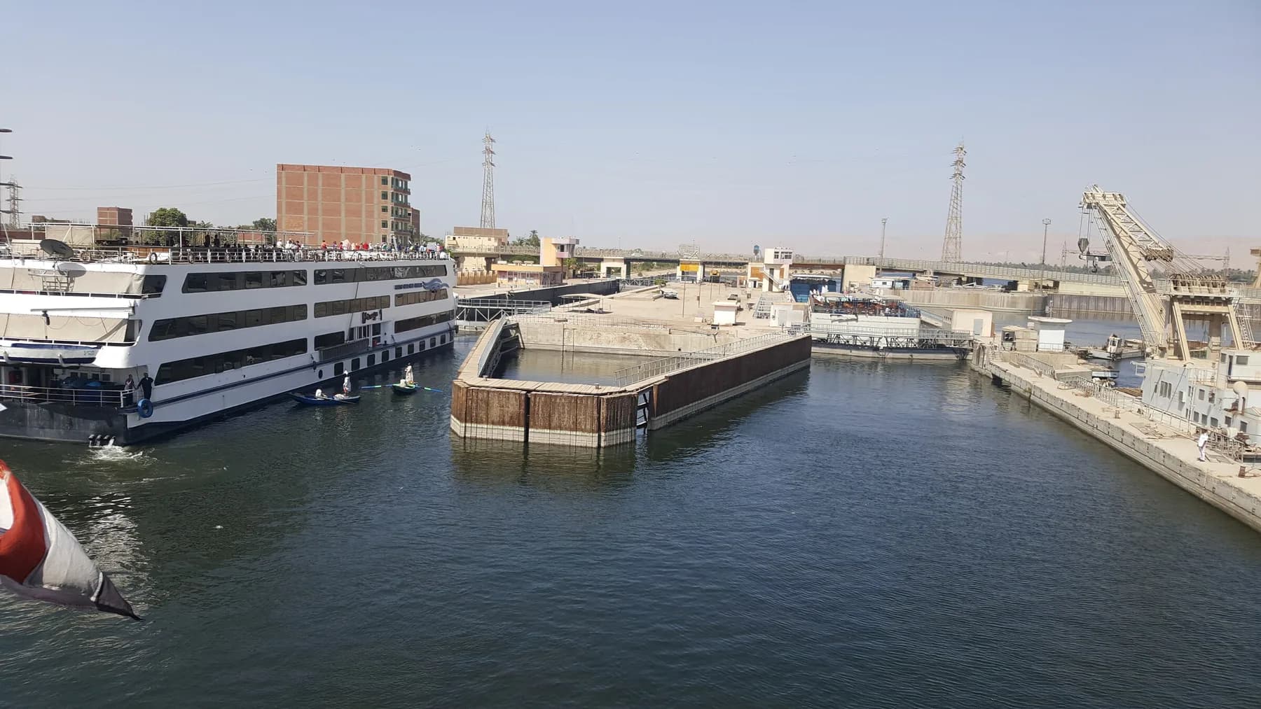 Cruise ship waiting at the new Esna lock