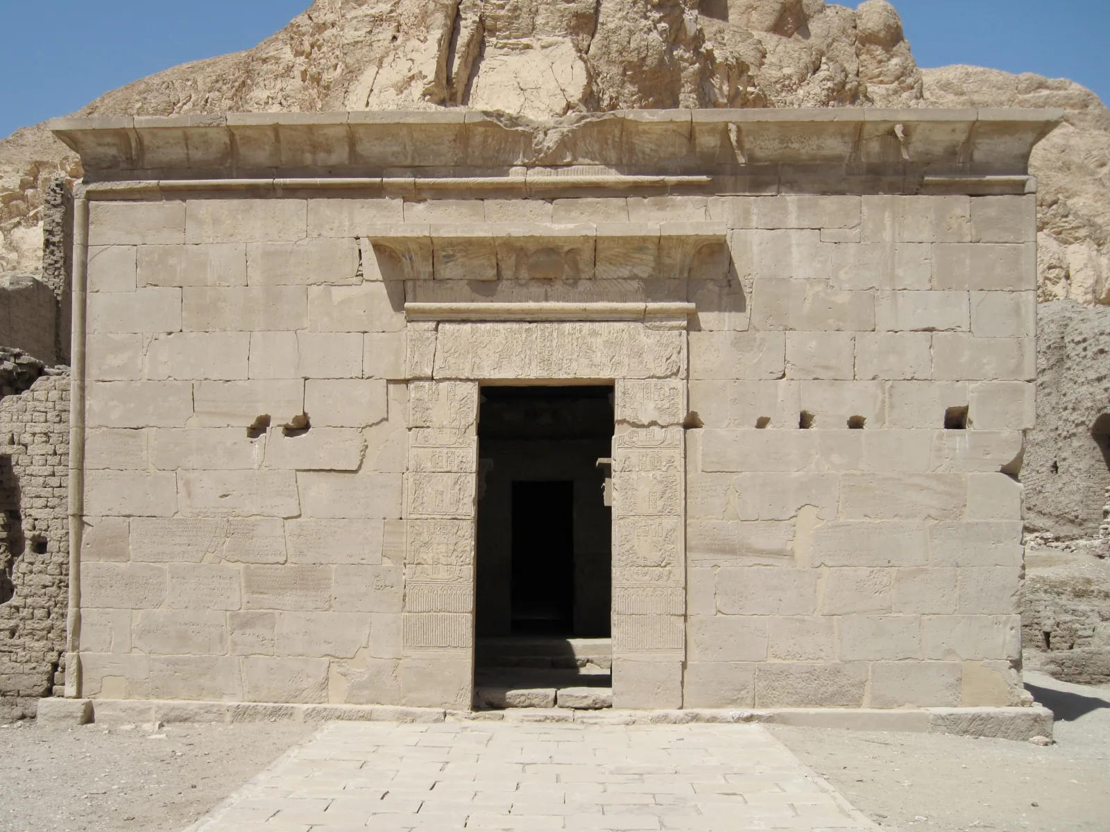 A tomb-chapel facade on the Theban west bank